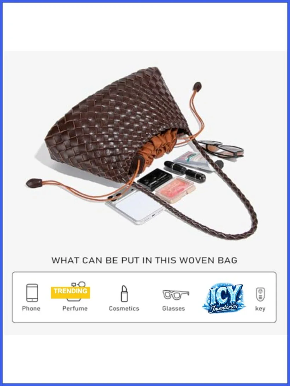 Vegan Leather Woven Hobo Shoulder Bag Handbag Tote